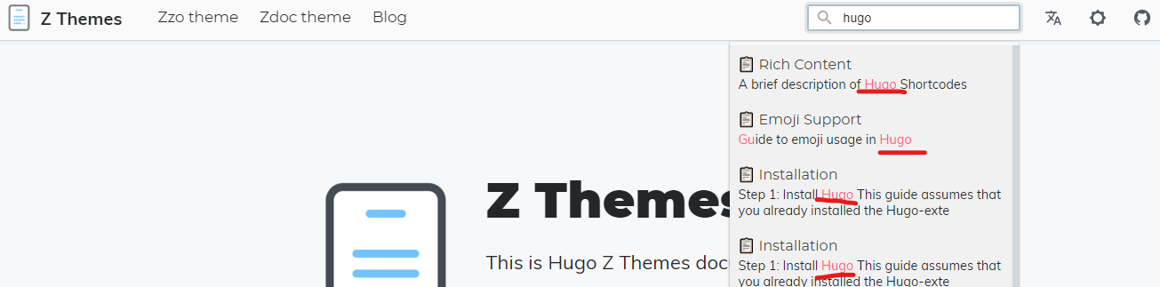 Zdoc theme param - enableSearchHighlight